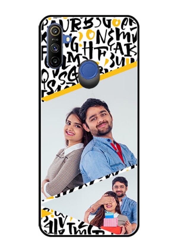 Realme Narzo 10A Custom Glass Mobile Case  - Letters Pattern Design