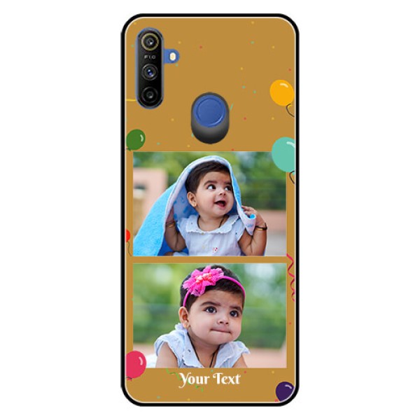 Realme Narzo 10A Personalized Glass Phone Case  - Image Holder with Birthday Celebrations Design