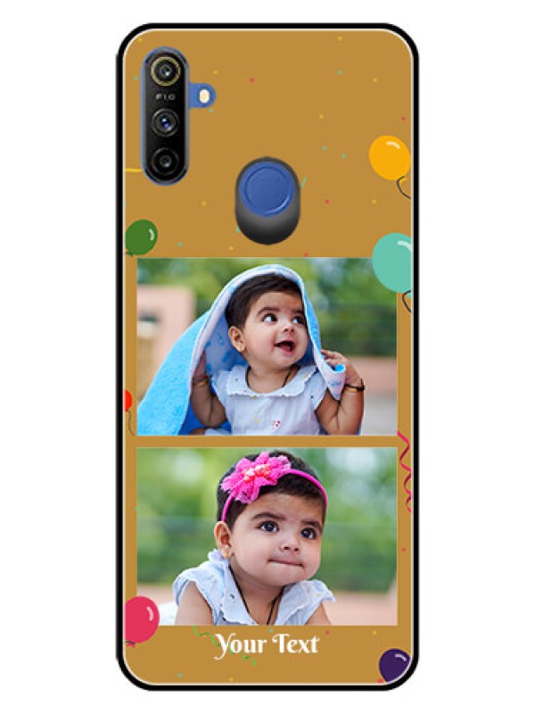 Custom Realme Narzo 10A Personalized Glass Phone Case  - Image Holder with Birthday Celebrations Design