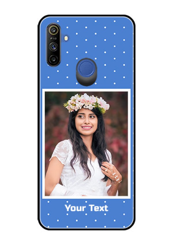 Realme Narzo 10A Photo Printing on Glass Case  - Polka dots design
