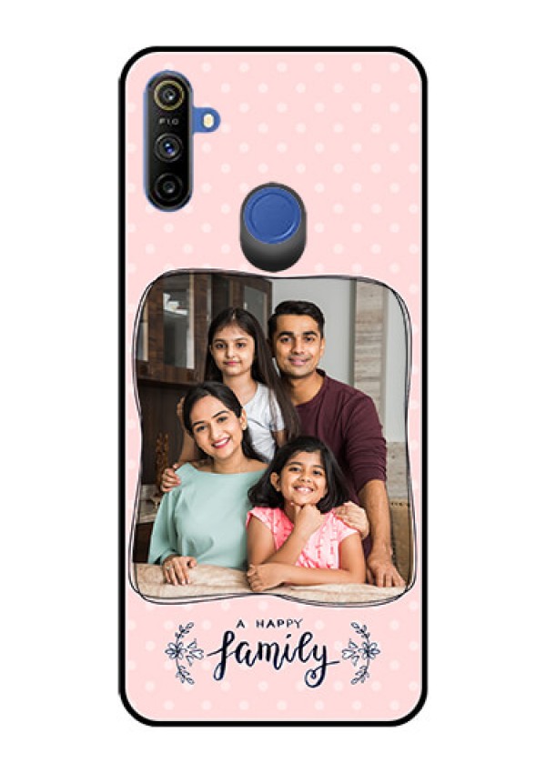 Realme Narzo 10A Custom Glass Phone Case  - Family with Dots Design