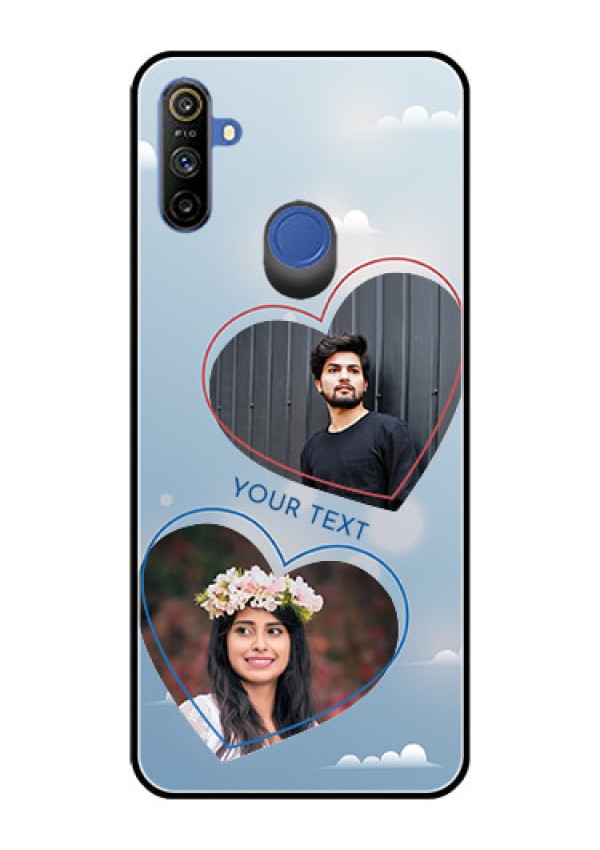 Realme Narzo 10A Custom Glass Mobile Case  - Blue Color Couple Design 