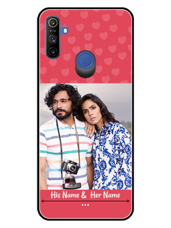 Custom Realme Narzo 10A Photo Printing on Glass Case  - Simple Love Design