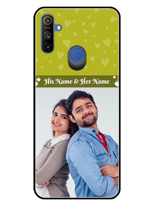 Custom Realme Narzo 10A Custom Glass Phone Case  - You & Me Heart Design