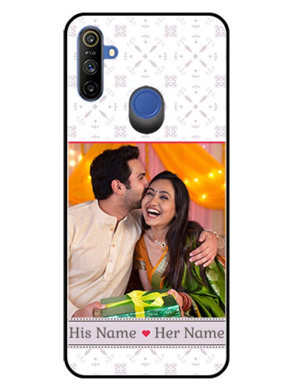 Custom Realme Narzo 10A Custom Glass Mobile Case  - with Photo and Ethnic Design