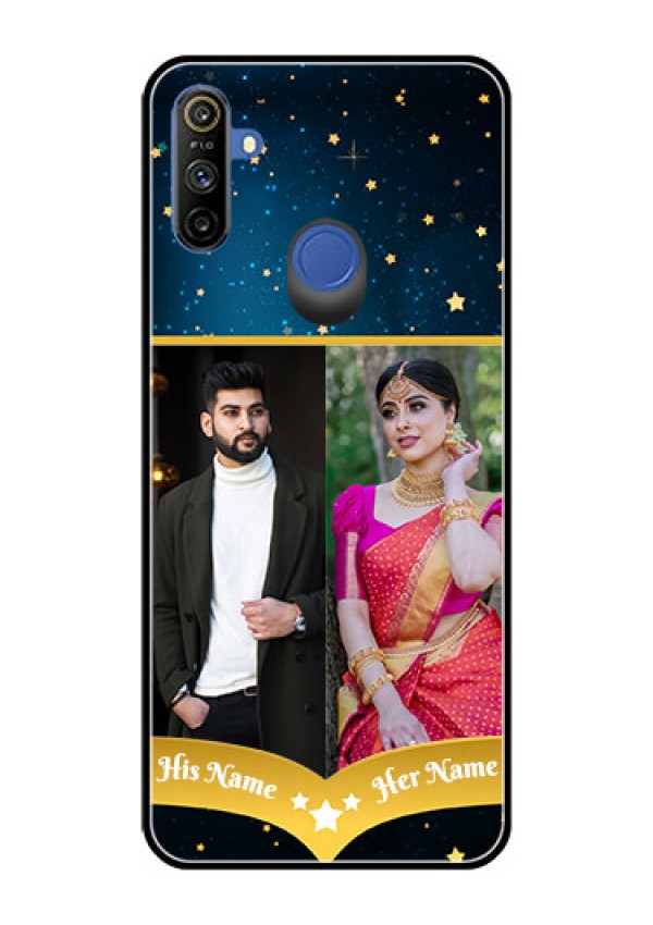 Realme Narzo 10A Custom Glass Phone Case  - Galaxy Stars Backdrop Design