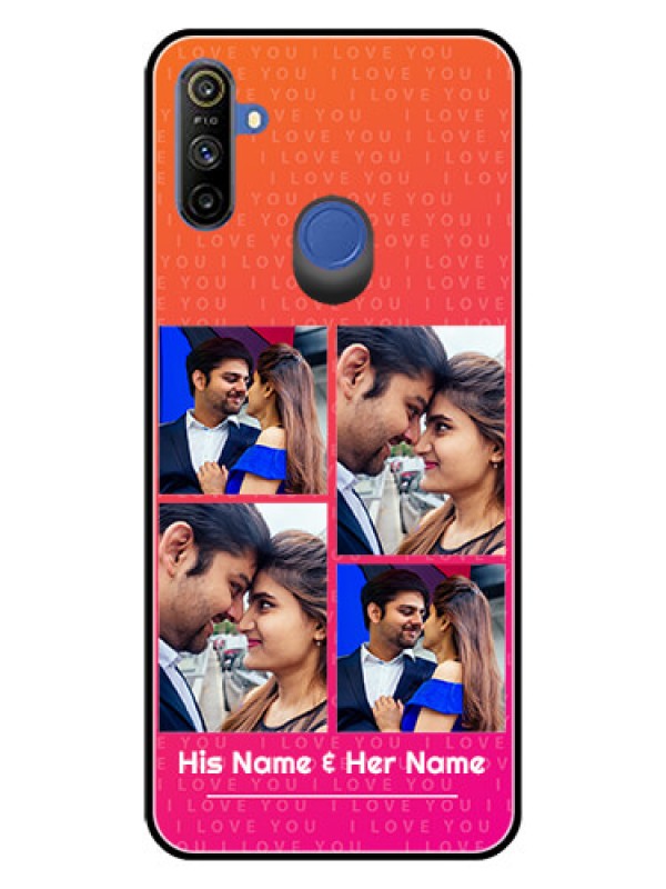 Custom Realme Narzo 10A Custom Glass Phone Case  - I Love You Pink Design