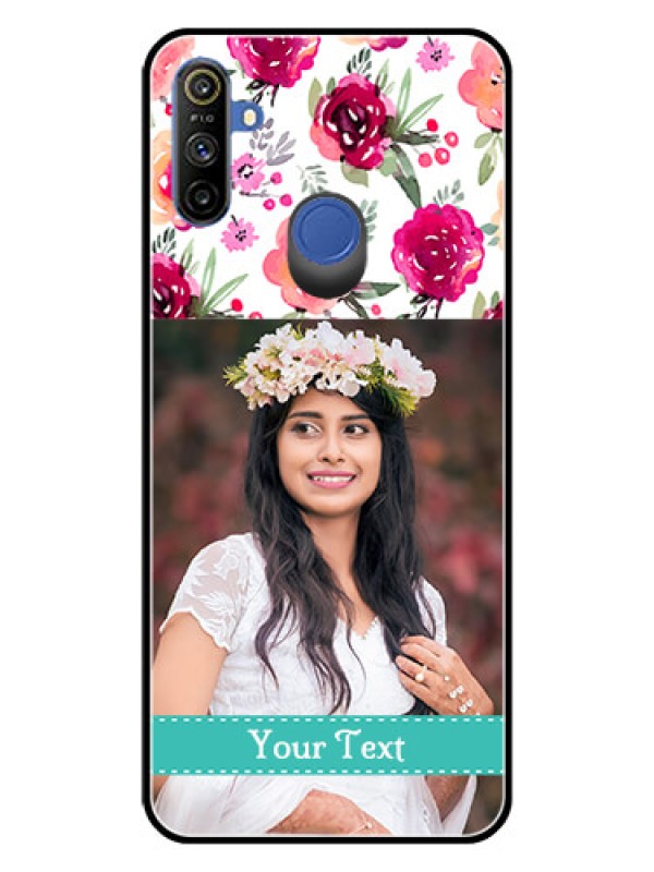 Custom Realme Narzo 10A Custom Glass Phone Case  - Watercolor Floral Design