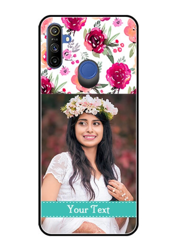 Realme Narzo 10A Custom Glass Phone Case  - Watercolor Floral Design