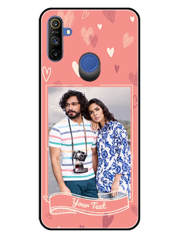 Custom Realme Narzo 10A Custom Glass Phone Case  - Love doodle art Design