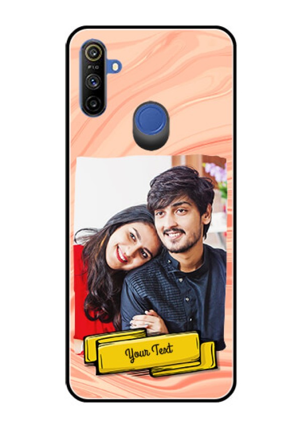 Realme Narzo 10A Personalized Glass Phone Case  - Marble Texture Design