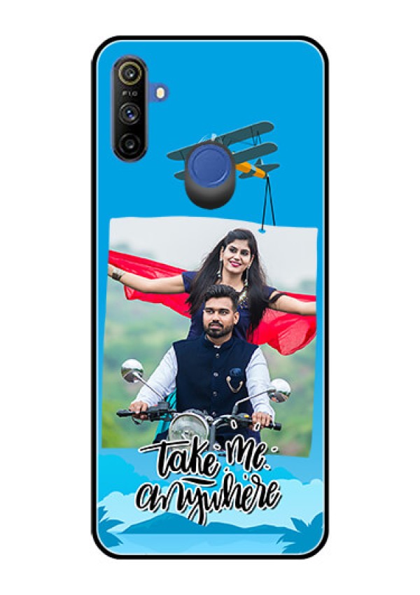 Realme Narzo 10A Custom Glass Mobile Case  - Traveller Design 