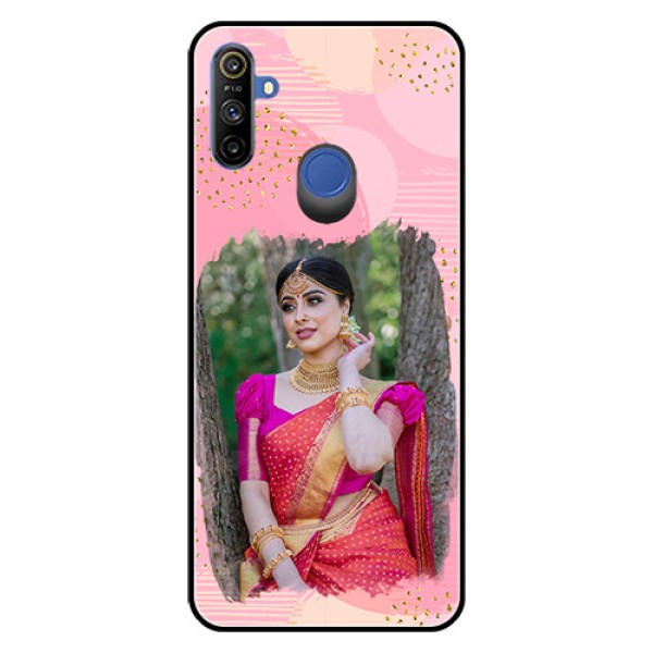 Realme Narzo 10A Personalized Glass Phone Case - Gold Glitter Splash Design Realme Narzo 10A Personalized Glass Phone Case - Gold Glitter Splash Design