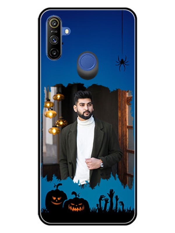 Custom Realme Narzo 10A Photo Printing on Glass Case  - with pro Halloween design 