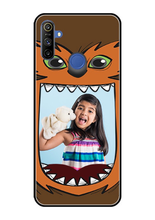 Realme Narzo 10A Photo Printing on Glass Case  - Owl Monster Back Case Design