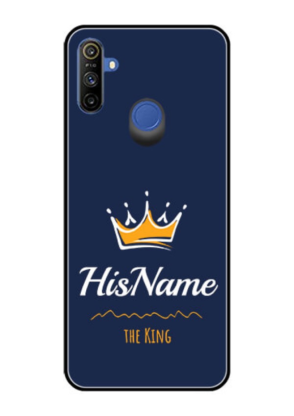 Realme Narzo 10A Glass Phone Case King with Name