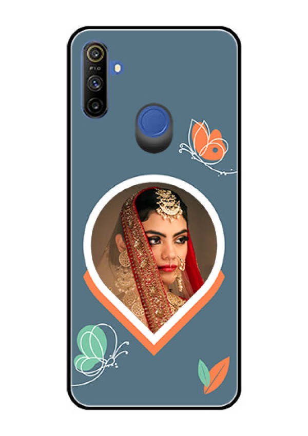 Narzo 10A Custom Glass Mobile Case - Droplet Butterflies Design