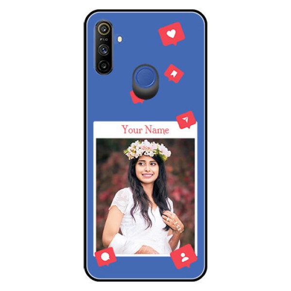 Narzo 10A Custom Glass Phone Case - Like Share And Comment Design