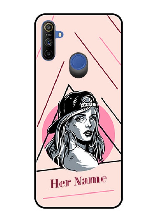Narzo 10A Personalized Glass Phone Case - Rockstar Girl Design