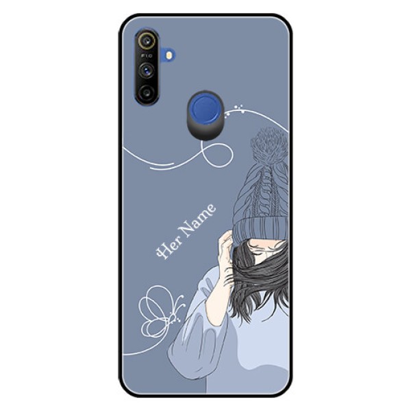 Narzo 10A Custom Glass Mobile Case - Girl in winter outfit Design Narzo 10A Custom Glass Mobile Case - Girl in winter outfit Design