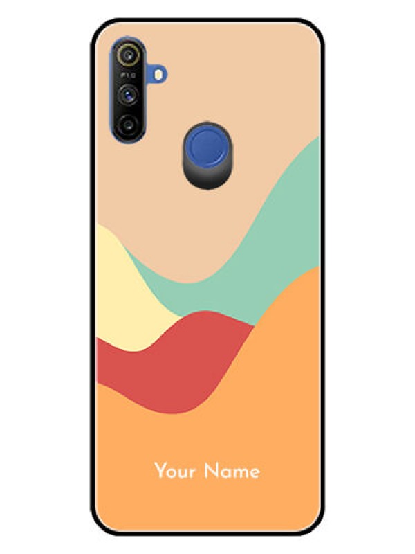 Custom Narzo 10A Personalized Glass Phone Case - Ocean Waves Multi-colour Design
