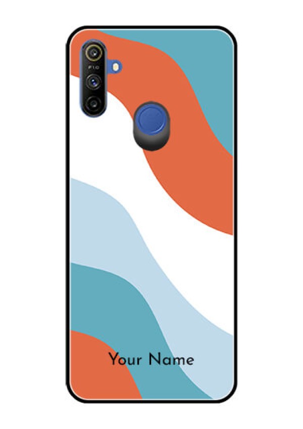 Narzo 10A Custom Glass Mobile Case - coloured Waves Design