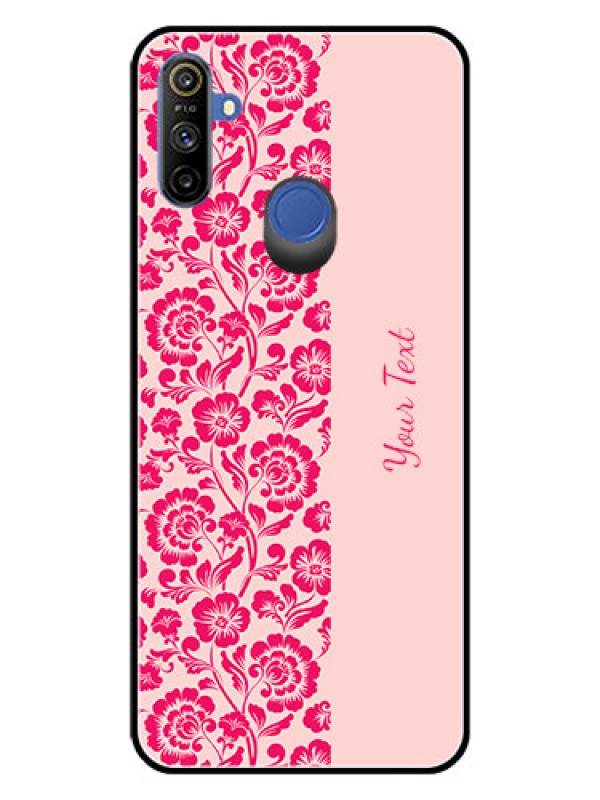 Custom Narzo 10A Custom Glass Phone Case - Attractive Floral Pattern Design