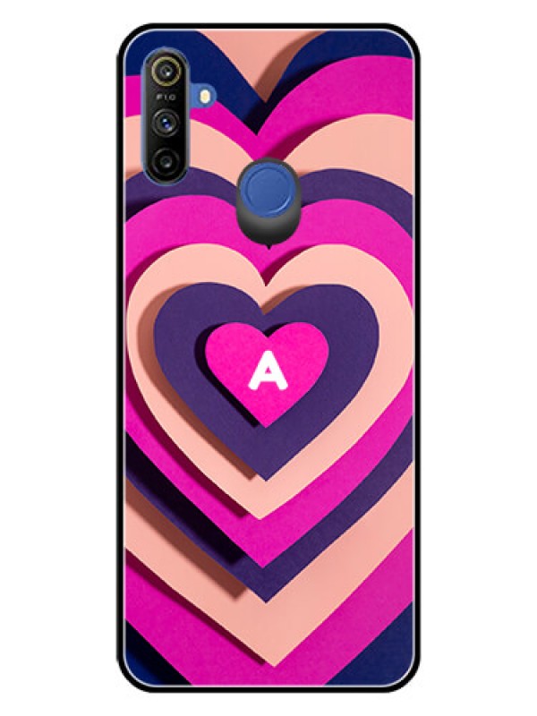 Custom Narzo 10A Custom Glass Mobile Case - Cute Heart Pattern Design