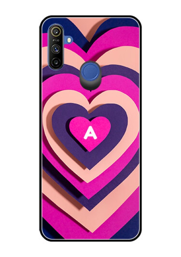 Narzo 10A Custom Glass Mobile Case - Cute Heart Pattern Design