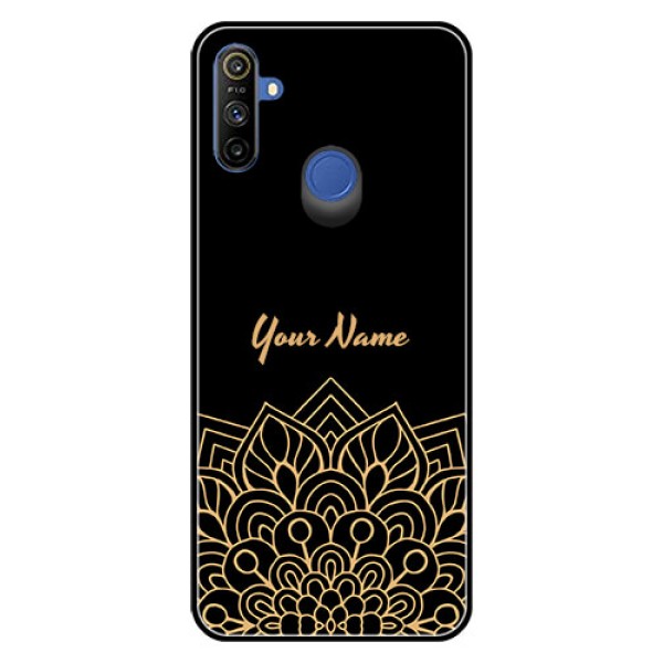 Narzo 10A Custom Glass Phone Case - Golden mandala Design Narzo 10A Custom Glass Phone Case - Golden mandala Design
