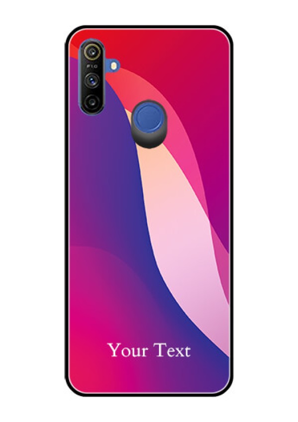 Narzo 10A Personalized Glass Phone Case - Digital abstract Overlap Design