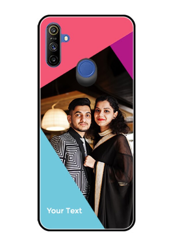 Narzo 10A Custom Glass Mobile Case - Stacked Triple colour Design