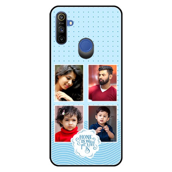 Narzo 10A Custom Glass Phone Case - Cute love quote with 4 pic upload Design Narzo 10A Custom Glass Phone Case - Cute love quote with 4 pic upload Design