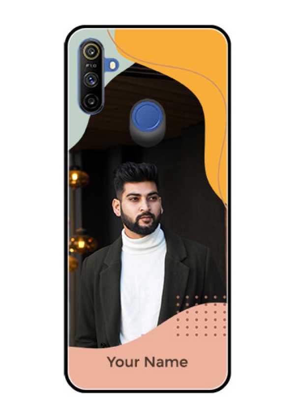 Narzo 10A Personalized Glass Phone Case - Tri-coloured overlay design