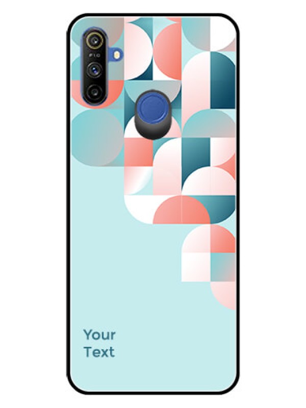 Custom Narzo 10A Custom Glass Phone Case - Stylish Semi-circle Pattern Design
