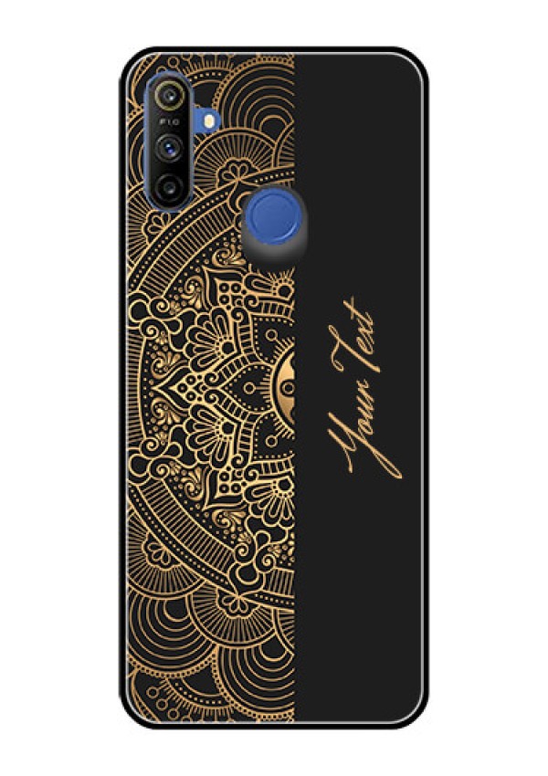 Narzo 10A Photo Printing on Glass Case - Mandala art with custom text Design