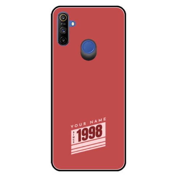 Narzo 10A Custom Glass Phone Case - Red custom year of birth Design