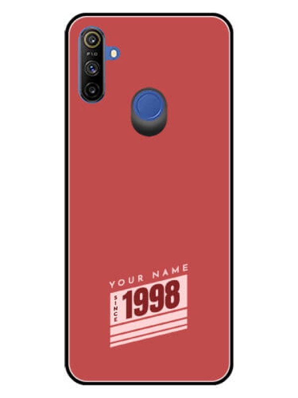 Custom Narzo 10A Custom Glass Phone Case - Red custom year of birth Design