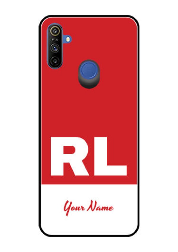 Narzo 10A Personalized Glass Phone Case - dual tone custom text Design