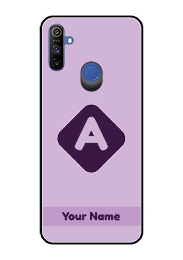 Narzo 10A Custom Glass Mobile Case - Custom Letter in curved badge Design