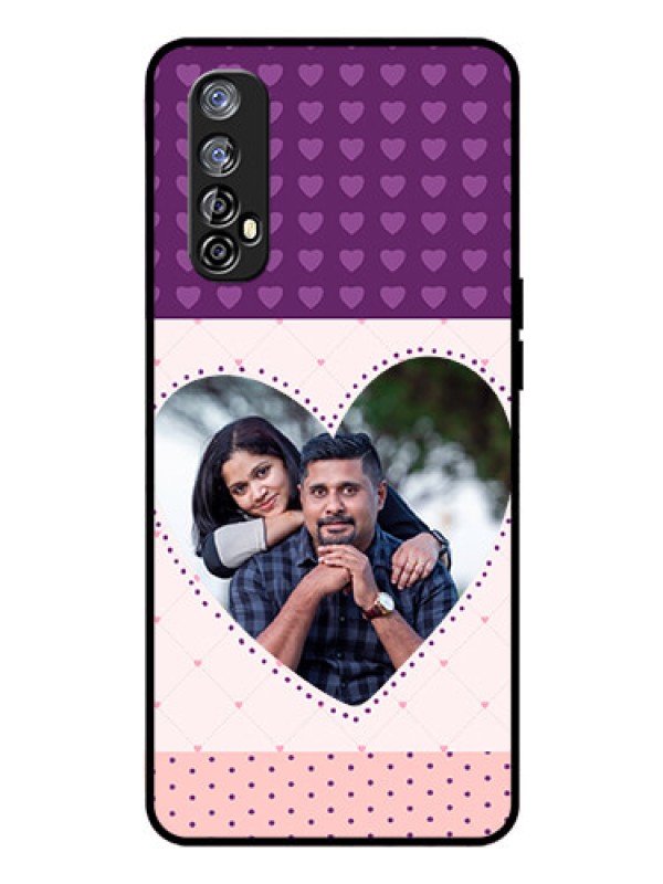 Custom Realme Narzo 20 Pro Custom Glass Phone Case  - Violet Love Dots Design