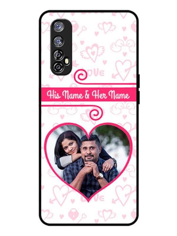 Custom Realme Narzo 20 Pro Personalized Glass Phone Case  - Heart Shape Love Design