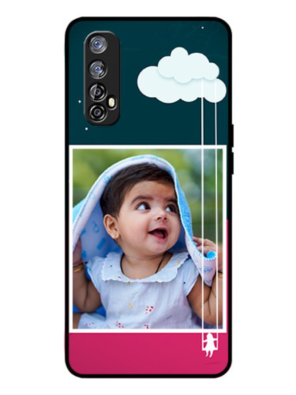Custom Realme Narzo 20 Pro Custom Glass Phone Case  - Cute Girl with Cloud Design