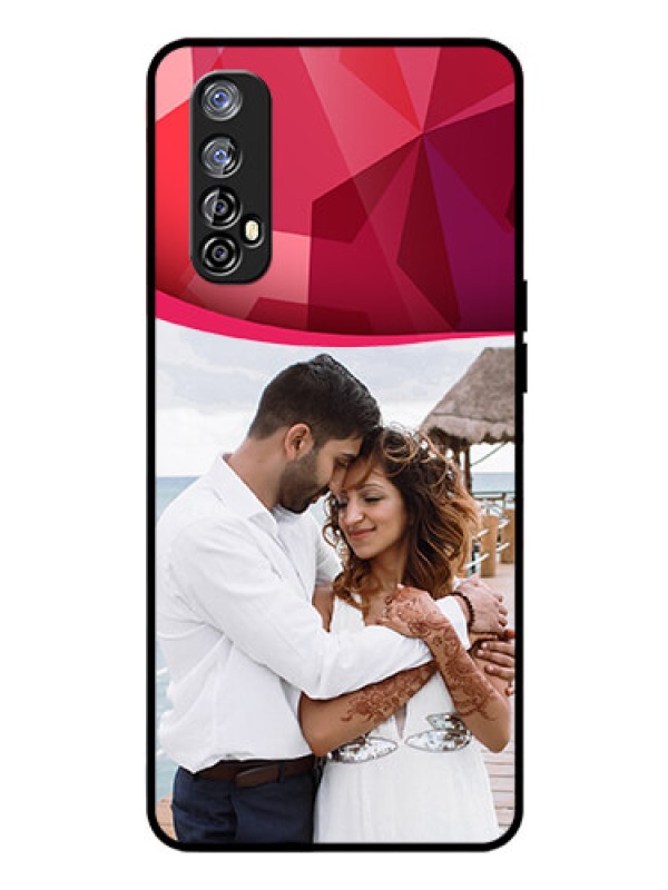 Custom Realme Narzo 20 Pro Custom Glass Mobile Case  - Red Abstract Design
