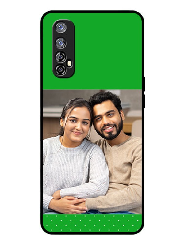 Custom Realme Narzo 20 Pro Personalized Glass Phone Case  - Green Pattern Design