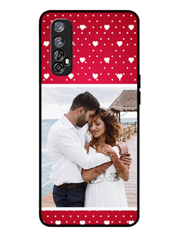 Custom Realme Narzo 20 Pro Photo Printing on Glass Case  - Hearts Mobile Case Design