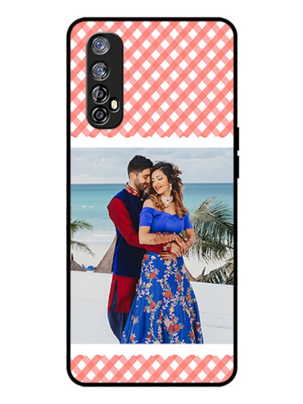 Custom Realme Narzo 20 Pro Personalized Glass Phone Case  - Pink Pattern Design