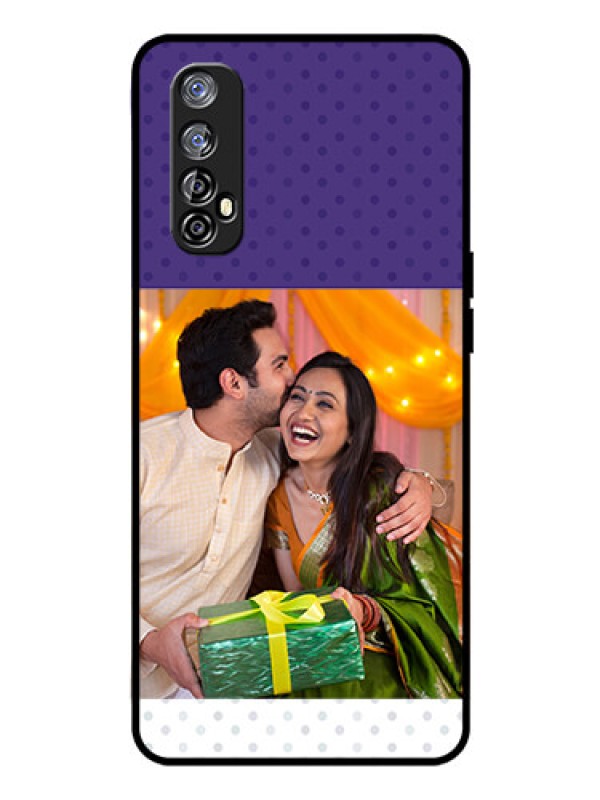 Custom Realme Narzo 20 Pro Personalized Glass Phone Case  - Violet Pattern Design