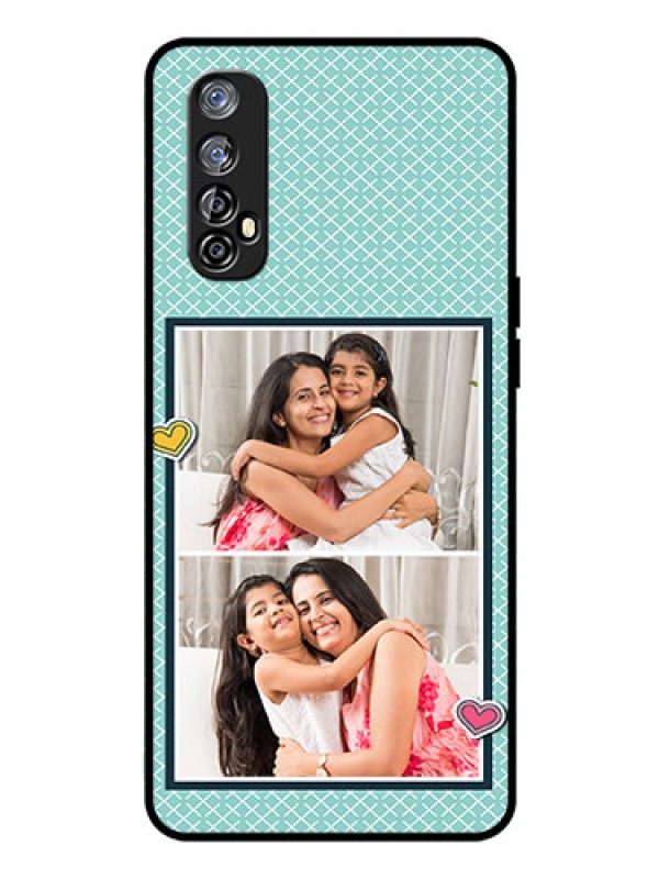 Custom Realme Narzo 20 Pro Custom Glass Phone Case  - 2 Image Holder with Pattern Design