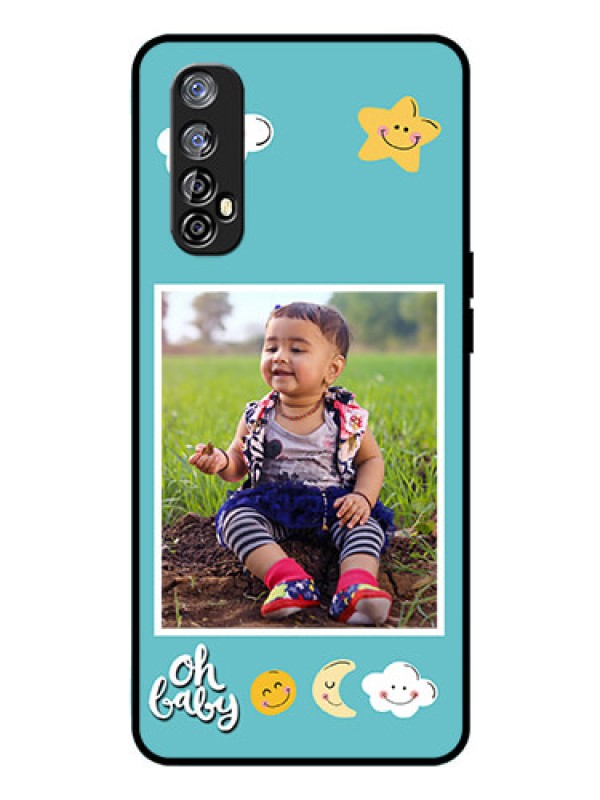 Custom Realme Narzo 20 Pro Personalized Glass Phone Case  - Smiley Kids Stars Design